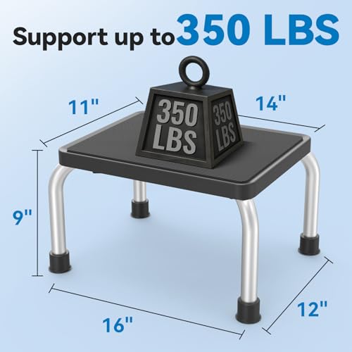 Loyoda Step Stools for Adults with Non-Slip Feet & Platfrom, Lightweight | Heavy-Duty Step Stool, Holds up to 350 lbs – Perfect for Bedroom, Kitchen & Bathroom