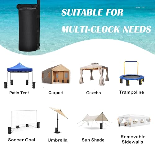 Canopy Weights Sand Bags for Weight Windproof Pop up Canopy Tent -No Handle(No Sand)-8 Pack-224LBS - color: Black(8 Pack)