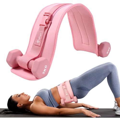 Exercise Hip Thrust Belt - Dumbbell Hip Thrust Belt, Thicken & Widen, Comfortable for Dumbbells, Kettlebells or Plates, Slip Padding, Gym or Home Workouts - color: Pink