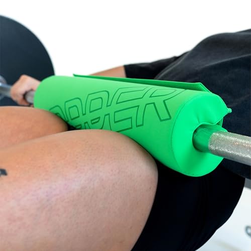 UPPPER Barbell Pad for Hip Thrusts, Glute Bridges, Neck Protection - 1.5” Thick Foam for Comfort and Support, Secure Hook-and-Loop Closure, Premium Materials - Fits Olympic & Standard Bars - color: Neon Green
