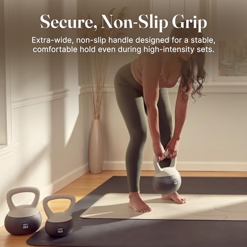 WeGym Soft Kettlebells with Cushioned Impact-Resistant Base and Anti-Slip, Wide-Grip Handle for Home Workouts, Weightlifting, and Full Body Strength Training - color: Sandstone, style: 20LB