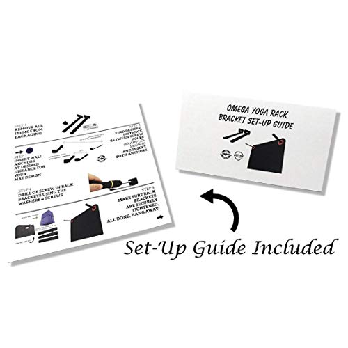 IRON AMERICAN Yoga Mat Hanger - Adjustable Hooks for Exercise Mats, Foam Rollers & Gym Equipment Storage - Wall Mounted - Hardware Included - (6.75" x .75") - American Steel - style: 5-PAIR