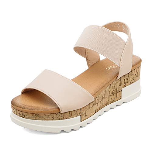 DREAM PAIRS womens Reed - color: Nude, size: 5.5