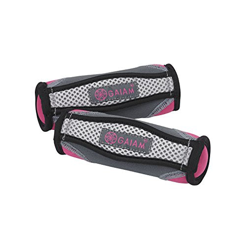 Gaiam Hand Weights for Women & Men Soft Dumbbell Walking Hand Weight Sets with Hand Strap | Ergonomic Hand Strap | Soft Shell | Walking, Running & Aerobics | 2 x 2lb Weights | Low-Impact Training - color: Purple, size: 1 Count