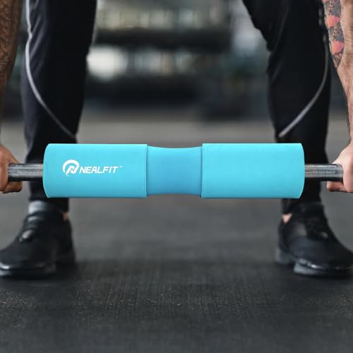 NEALFIT Barbell Squat Pad with Thick Nylon Padding, Hip Thrust Pad for Squats, Lunges, Neck Shoulder Squat Pad for Olympic or Standard Bars - color: Blue