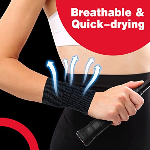 AZEN 16 Pack Self Adhesive Bandage Wrap Black, 2" X 5 Yards Black Athletic Tape, Vet Wrap, Tattoo Grip Tape Wrap，Ankle Tape, Cohesive Bandage Wrap - color: Black, size: 2 Inch