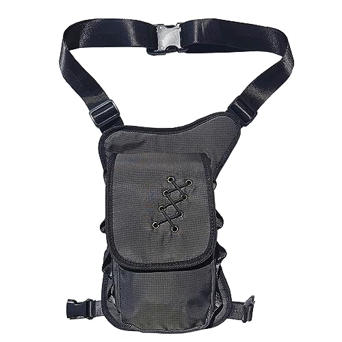 Thigh Pack, Larswon Leg Bag Thigh Pouch Bag Tactical Waist Bag Motorcycle Bag Waterproof - color: D- Gray, size: Medium