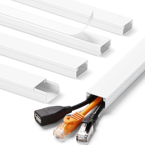 ZhiYo Cord Hider 71in(5 x L14in), Cord Covers for Wires on Wall, Cable Hider for Wall Mounted TV, Wire Cover for 2-4 Cords, Paintable Wire Concealer, Easy Cable Management, W0.95in H0.55in, White - color: White, size: W0.95in X H0.55in X L71in