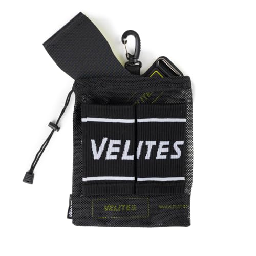 Velites - Official Crossfit® Games Quad Ultra Grips - No Chalk and Smooth Bars - Wristbands and Carry Bag Included - Pull-ups, Muscle-ups and Toes to bar - color: Black, size: X-Large