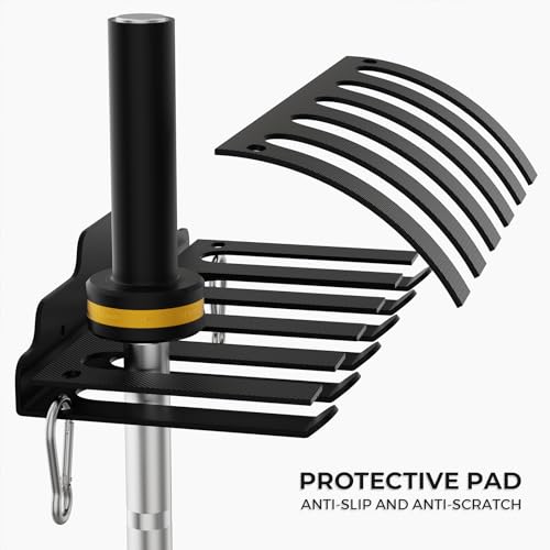 JNIHEEP Olympic Barbell Hanger,Garage Gym Bar Wall Rack,Vertical Barbell Mount Rack,Black Powder Coated,Space Saving Commercial or Home Gym Accessory,Holds Under 33mm Bar Size - color: ‎Black 6 Hooks