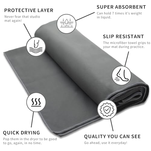 MIAOMIAO 2 Pack Non-Slip Hot Yoga Towel Set,Super Absorbent Microfiber in, 24.5" x 72" - Anti-Slip, Injury Free Design for Pilates, Yoga Mats, Exercise, and Fitness Gear Light Pink - color: Z-light Pink/Light Pink(2 Pack)