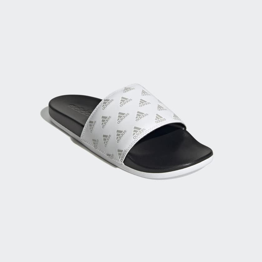 adidas Women's Adilette Comfort Slides - color: White/Grey/White, size: 15 Women/14 Men