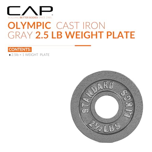 CAP Barbell 2-Inch Olympic Weight Plate | Multiple Options - size: 2.5 lb - Single, style: Classic - Grey