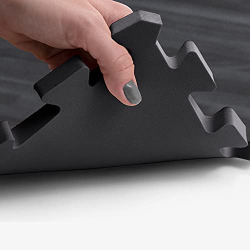IncStores Premium Soft Wood Print Foam Flooring Tiles | Interlocking Foam Tiles for Home, Gym, Training and Yoga | 3/8 and 5/8 Inch - color: 5/8" - Black, size: 64 Sq Ft