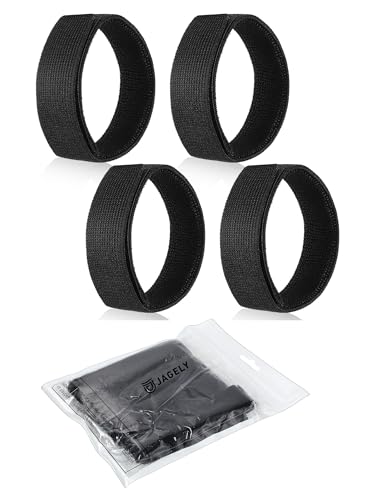 JaGely 2 Pairs Black Boot Blousers Elastic Boot Straps Bands Blousing Straps Ankle Hook and Loop for Hunting Hiking Cycling - size: 5 cm*30 cm
