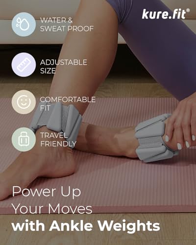 Pilates Weight | Wrist & Ankle Weights for Women | Weighted Bangles | 1LB/ 2LB Each (Set of 2) - color: Gray, size: 1 LB