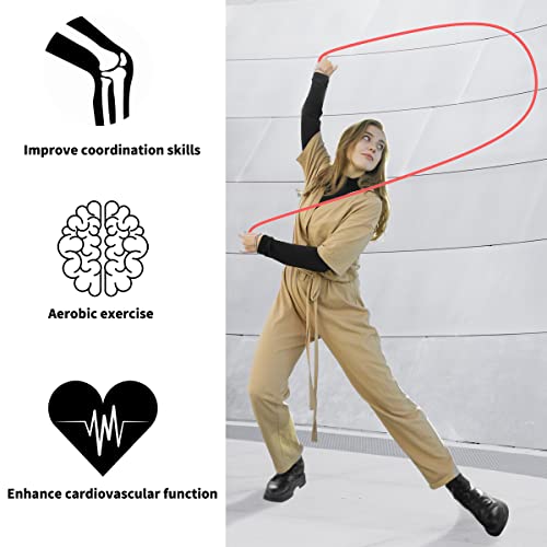 veimia Flow Rope for Fitness High Performance Double Woven Workout Rope Adjustable Flow Jump Rope for Men Women Training Indoor Outdoor Cardio Exercise Rope for beginner - color: Rose red