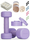 Adjustable Dumbbell Set｜2LB 3LB 4LB 5LB Light Hand Weights for Women｜One-Twist Weight Adjustment｜Non-Slip Curved Grip Handle｜Free Weights for Home Gym, Rehab, Pilates, Yoga, Strength Training - color: Lilac Purple