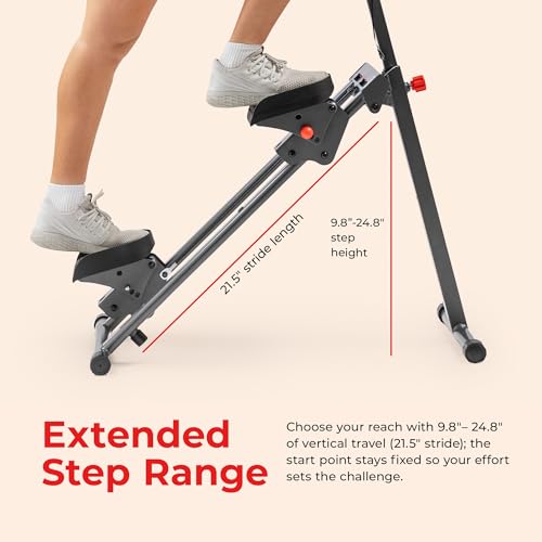 Sunny Health & Fitness Stair Stepper & Climber Exercise Equipment for Home Workout, Compact Cardio Training Machine - color: Dark Gray