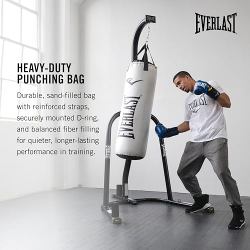 Everlast Elite Punching Bag | Durable Boxing MMA, Adults | Muay Thai - color: White - Bag Only, size: 80 lb
