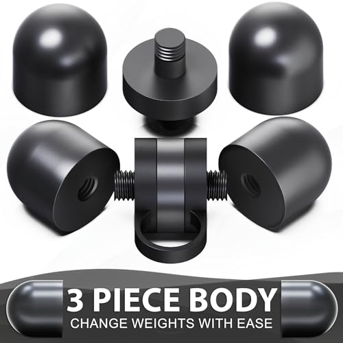 Synergee Cardio Hand Weights. Steel Hand Weights Dumbbell Set with Anti-Slip Silicone Finger Loop for Workout, Fitness, Training for Men and Women. Sold In Pairs. Available in 1lb, 1.5lb and 2lb Sets - color: 4LB Black