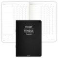 Pocket Fitness Planner A6 Gym Workout Logbook, Fitness Goals & Progress Tracker, Body Measurements & Personal Bests, Portable Exercise Planner with Gloss Water-Resistant Cover (Mono)