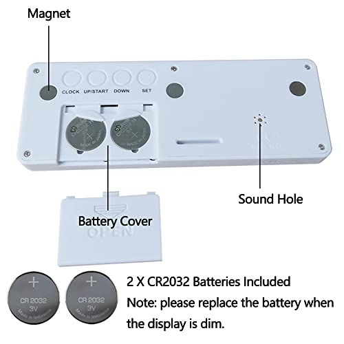 Digital Countdown Days Timer - White Upgraded Big 999 Days Count Down Clock with Stand Strong Magnetic Back for Vacation Retirement Wedding Holiday - style: M220 Day Timer