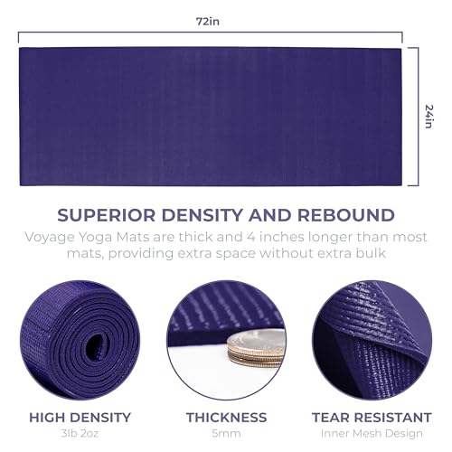 Voyage 5mm Studio Yoga Mats, 6 Pack, 72x24in - color: Assorted