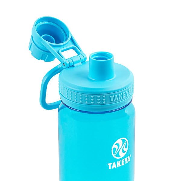 Takeya Tritan Sport Water Bottle with Spout Lid - BPA-Free & Dishwasher-Safe Water Bottle - Reusable Bottle with Lid Handle - Simple Leak-Proof Water Bottle - 24 oz, Breezy Blue - color: Breezy Blue, size: 24 Ounces