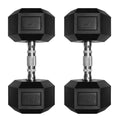 Ritfit 5-650 LBS PVC Encased Hex Dumbbell Sets with Optional Rack for Home Gym, Hand weight with Chrome Handle for Strength Training,Workouts - style: 2X40LBS