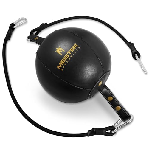 Meister SpeedKills Double-End Leather Speed Bag w/Bungees & Lightweight Latex Bladder - style: Small (5.0")