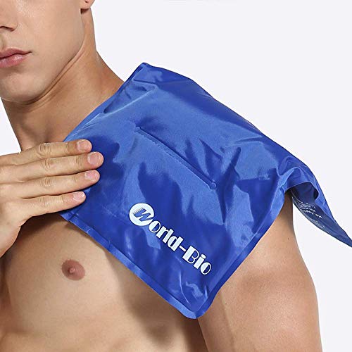 WORLD-BIO 2Packs Flexible Large Ice Pack for Injuries, Large Cold Compress | 11*14"Larege Size, Large Hot Cold Compress Pad, Long Lasting Cold Pack,Targeted Pain Relief, Speeds Up Post-Workout Recovery - size: 2 Count 11" x 14"