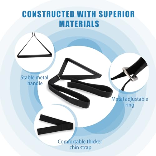 Neck Stretcher Strap, Neck Strap Cervical Traction Device for Neck Pain, Spine Chiropractic Decompression Tool with Comfortable Handle and Chin Belt