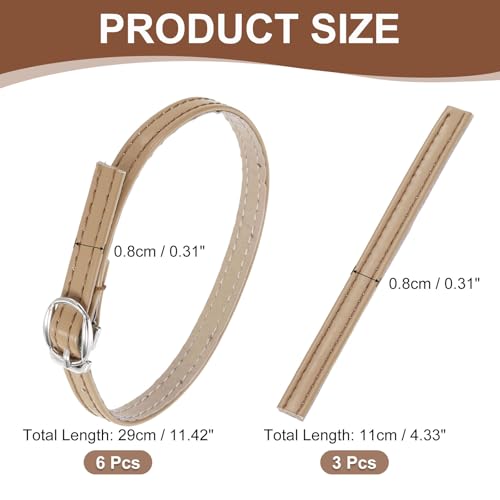 uxcell Replacement Ankle Strap for Heels Detachable Shoe Straps PU Leather Shoe Band - color: Piano Khaki