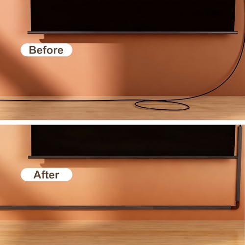 Yecaye Cord Hider, 113in Cord Covers for Wires on Wall, One-Cord Cord Organizer, Easy Install Cable Management Kit, Cable Cover Home Office, W0.59in H0.4in, Darkwood - color: Darkwood, size: 113in L x 0.59in W x 0.4in H