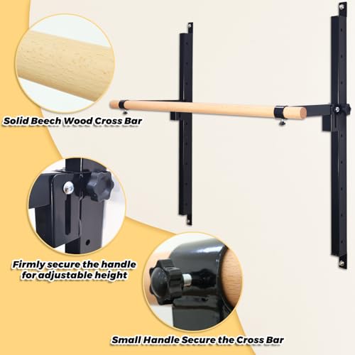 Seliyoo Ballet Barre Wall Mount, Foldable Height Adjustable | 4 FT /5FT Width,Solid Beech Wood Bar, Steel Brackets,For Adults Kids Studio Gym, Stretch & Workout Equipment - color: Black, size: 48 inches