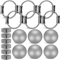 Seenelling 18 Pcs Pilates Ring and Ball Set with Resistance Bands Home Workout Pilates Equipment 11.8 Inch Magic Circle with Padded Handles, Mini Ball for Strength, Toning and Flexibility - color: Grey