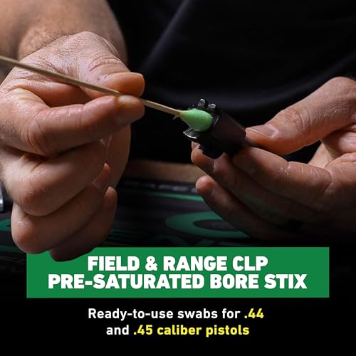 Clenzoil Field & Range Bore Stix | Pre-Saturated Gun Cleaning Cotton Swabs | Caliber Specific Gun Barrel Swabs for Pistols - size: .44 / .45 Caliber