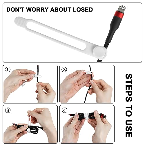 16Pcs 4.2" Silicone Cable Ties Cord Organizer for Cable Management, Reusable Cable Organizer Electronic Accessories in Home,Office,Kitchen,School,Travel (Black & White) - color: Multicolor C, size: 4.2 Inch