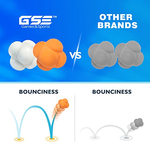 GSE Games & Sports Expert Sports Reaction Balls, Reactivity Ball for Field Training, Agility Trainer for Baseball, Rubber Bounce Balls for Hand-Eye Coordination & Speed Reflex Training - color: White, style: 1-Pack