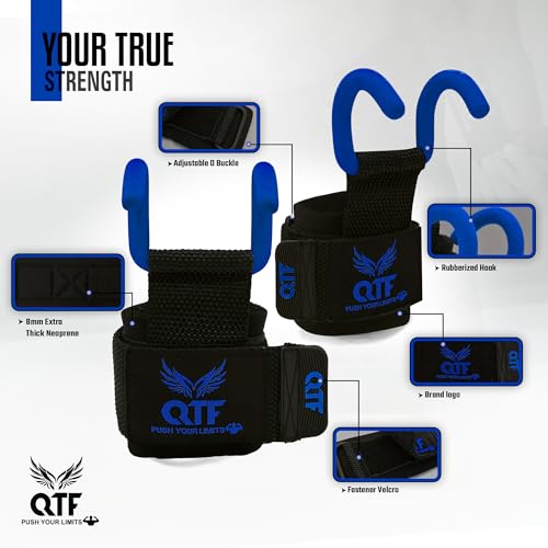 Weight Lifting Hooks Lifting Heavy Duty Deadlift Wrist Straps Men and Women Pull Ups Powerlifting and Gym Workouts grips - color: Blue-Barber, size: Barber-Hooks