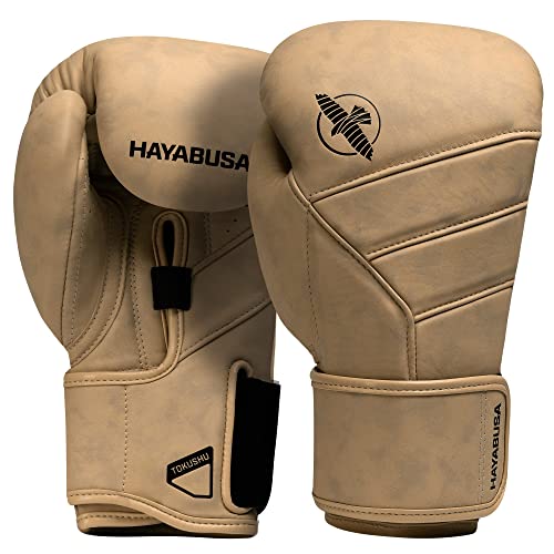 Hayabusa T3 LX Leather Boxing Gloves | Leather Boxing Gloves, Training Gloves Men and Women, Sparring Gloves, Heavy Bag Gloves, 16oz Boxing Gloves, Muay Thai Gloves - color: Tan, size: 16oz