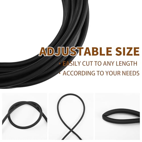 Latex Rubber Tubing 1/4"ID x 3/8"OD Surgical Tubing Slingshot Bands Fitness Hose Tube(50FTBlack) - color: Black, size: 50FT