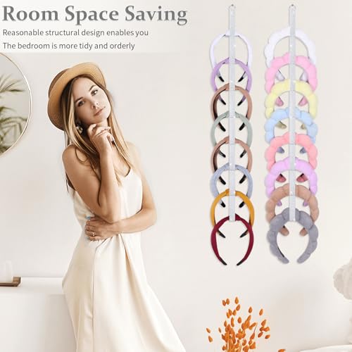 3 PCS Headband Holder Organizer for Girl,Hanging Hairband Storage for Women,Glittering Silver Hair Hoop Display Hair Accessories Organizer Bedroom College Dorm Decor(Glittering Silver) - color: Glittering Silver-3pcs