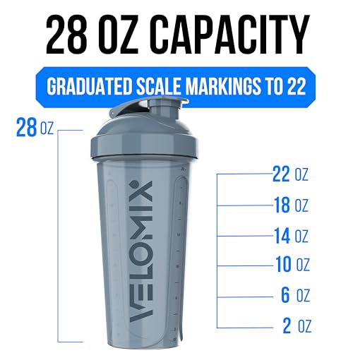 VELOMIX 4 Pack 28oz Shaker Cups for Protein Shakes, Aqua Depths | 4x Wire Whisk, Leak Proof Protein Shaker Bottle for Protein Mixes, Stackable, Dishwasher Safe, Gym Ready, Measurement Marks - color: A1) Aqua Depths