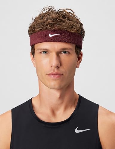 Nike Unisex Adult Swoosh Classic Headband - color: Dark team red/white