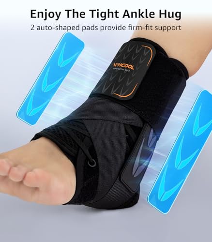 Slim-Fit Ankle Brace for Sprained Ankle, Quick Lace Up Ankle Support for Women Men with 2 Auto-Shaped Pads, Air Fabric Cool Ankle Stabilizer for Injury Recover, Running,Sports, L(13”-14”) - color: Black, size: L(Ankle size:13"-14")
