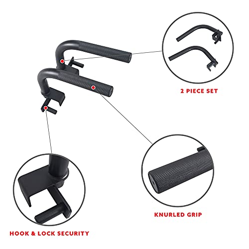 Sunny Health & Fitness Power Cage Squat Rack Attachments for Home Gym | Strength Training, Expanded Workout Variety, Durable Construction, Secure Fit, Quick Installation, Versatile Exercise Support - style: Dip Bar
