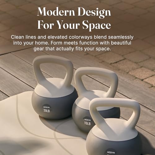 WeGym Soft Kettlebells with Cushioned Impact-Resistant Base and Anti-Slip, Wide-Grip Handle for Home Workouts, Weightlifting, and Full Body Strength Training - color: Sandstone, style: 25LB