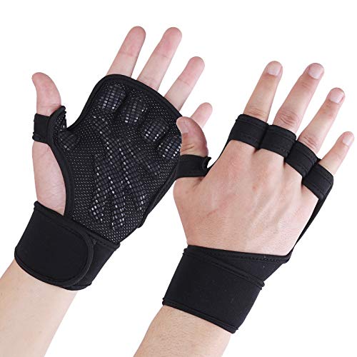 SUJAYU Gym Gloves for Men Weight Lifting Gloves, Wrist Wraps Wrist Straps for Weightlifting, Lifting Wrist Wraps Wrist Support Wrist Weights Gym Gloves for Men Workout Gloves for Men Women - size: Medium